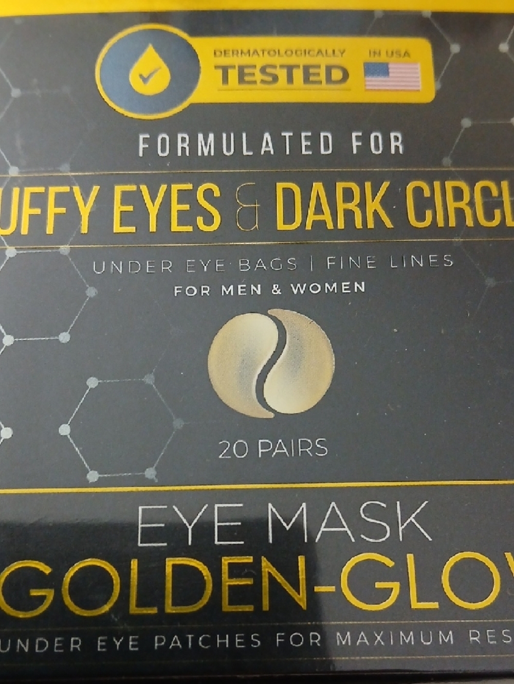 Golden-Glow Eye Mask for Puffy Eyes & Dark Circles - Gold - Picture 3 of 3